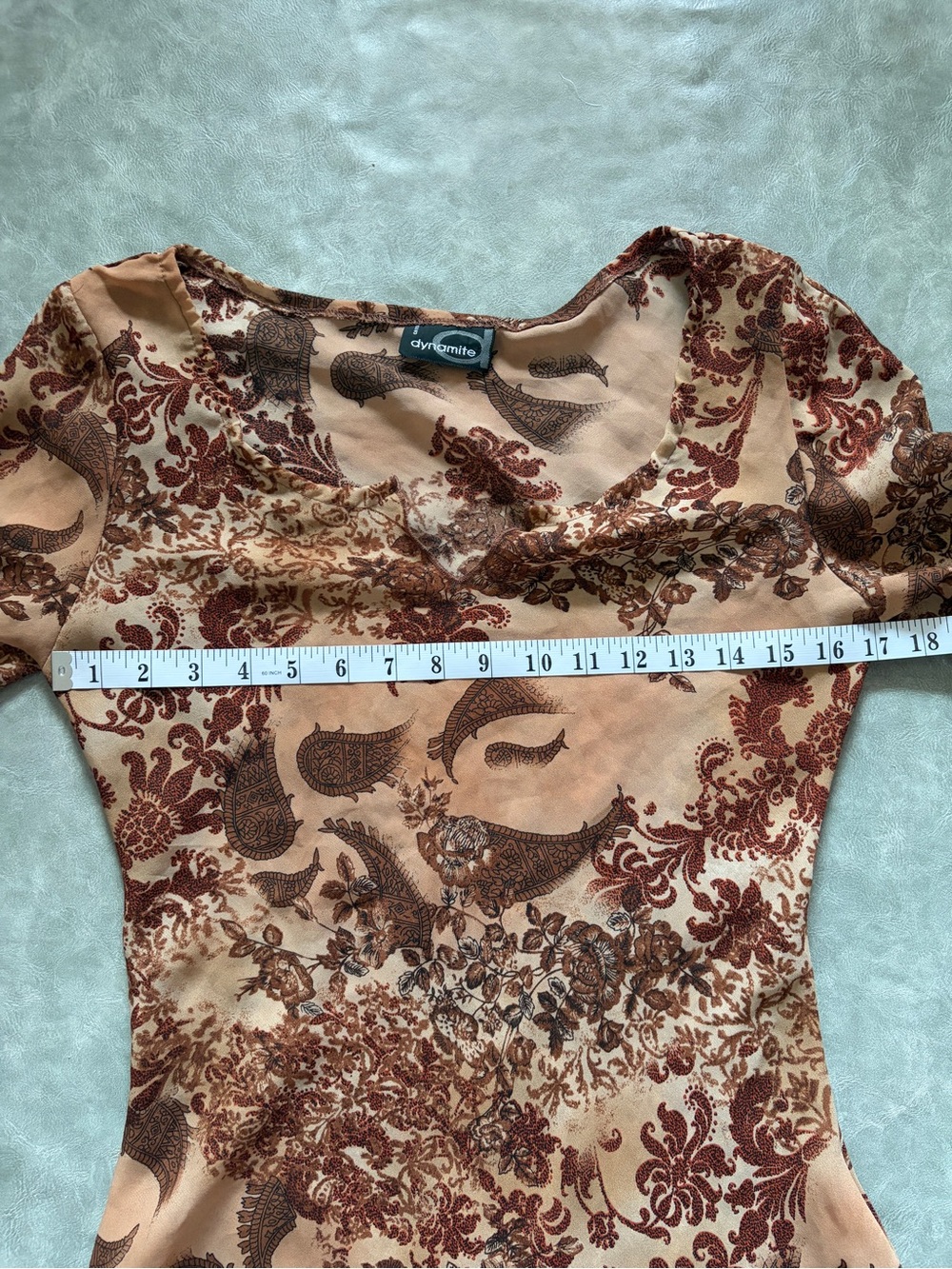Vintage Dynamite Y2K Whimsy Fairy Paisley Long Boho Top with Bell Sleeves - Picture 9 of 13
